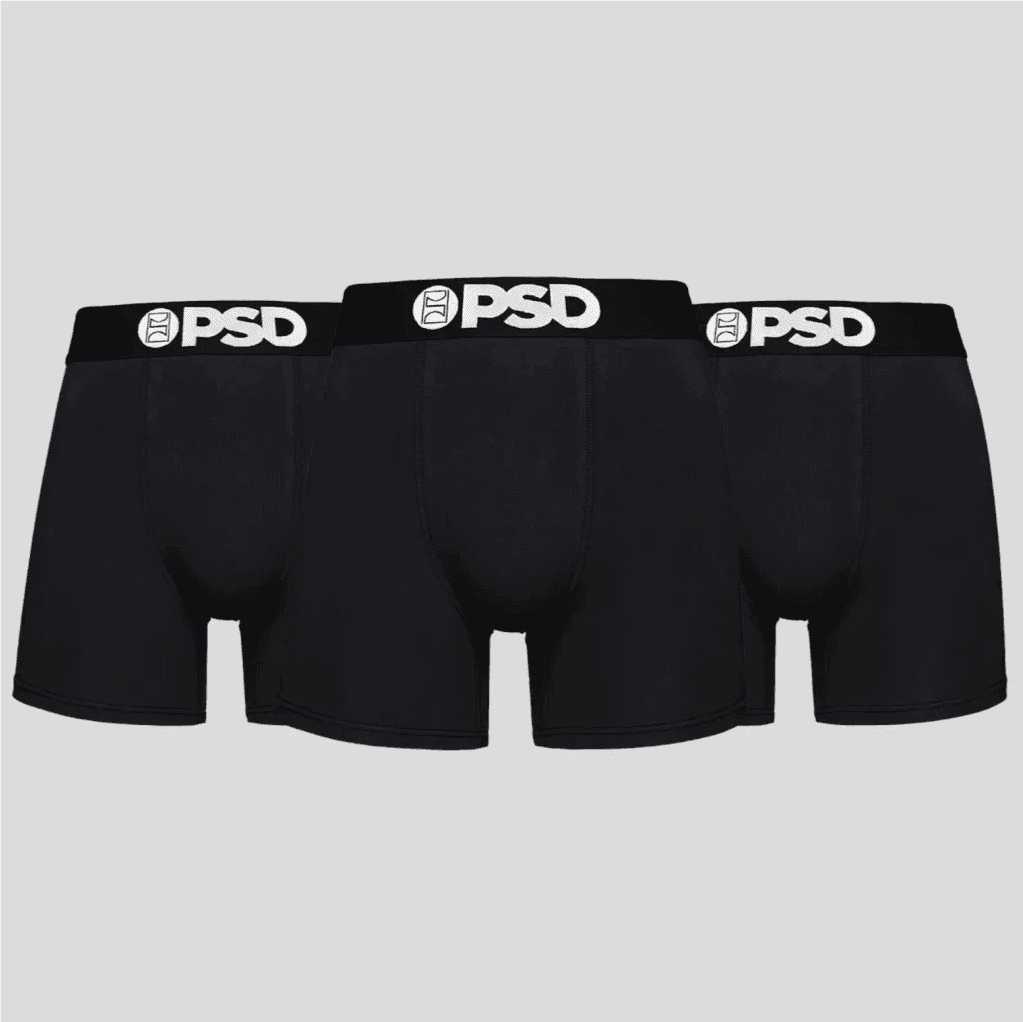 PSD Cotton Solids Black 3 Pack Men Underwear (Mid) - obrázek 1