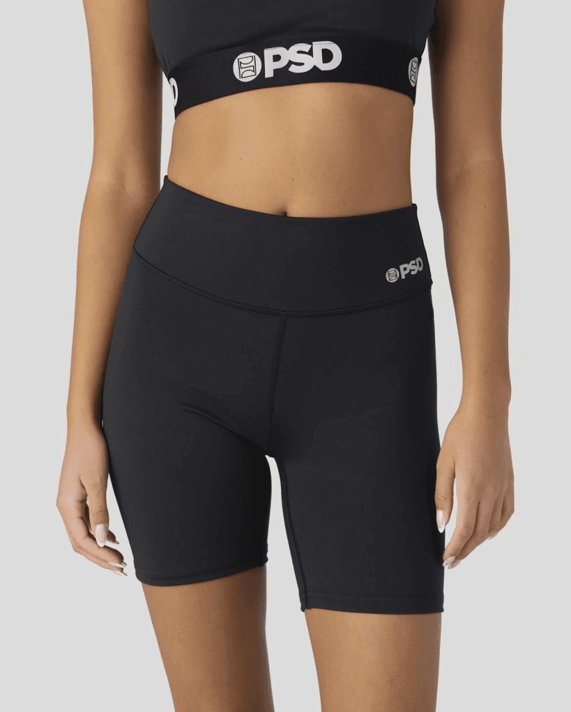 PSD Solids Black Women Performance Biker Compression Short - obrázek 1