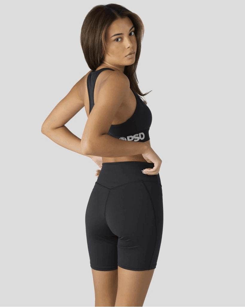 PSD Solids Black Women Performance Biker Compression Short - obrázek 3